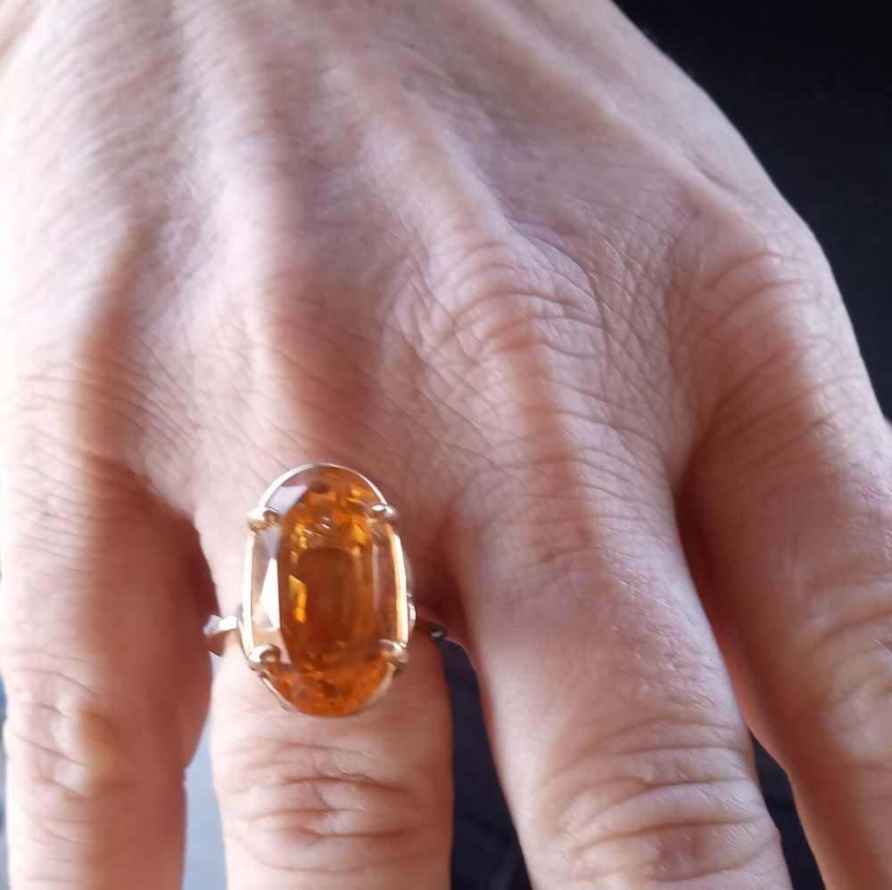 Natural Citrine and 14k Yellow Gold - Picture 6 of 7